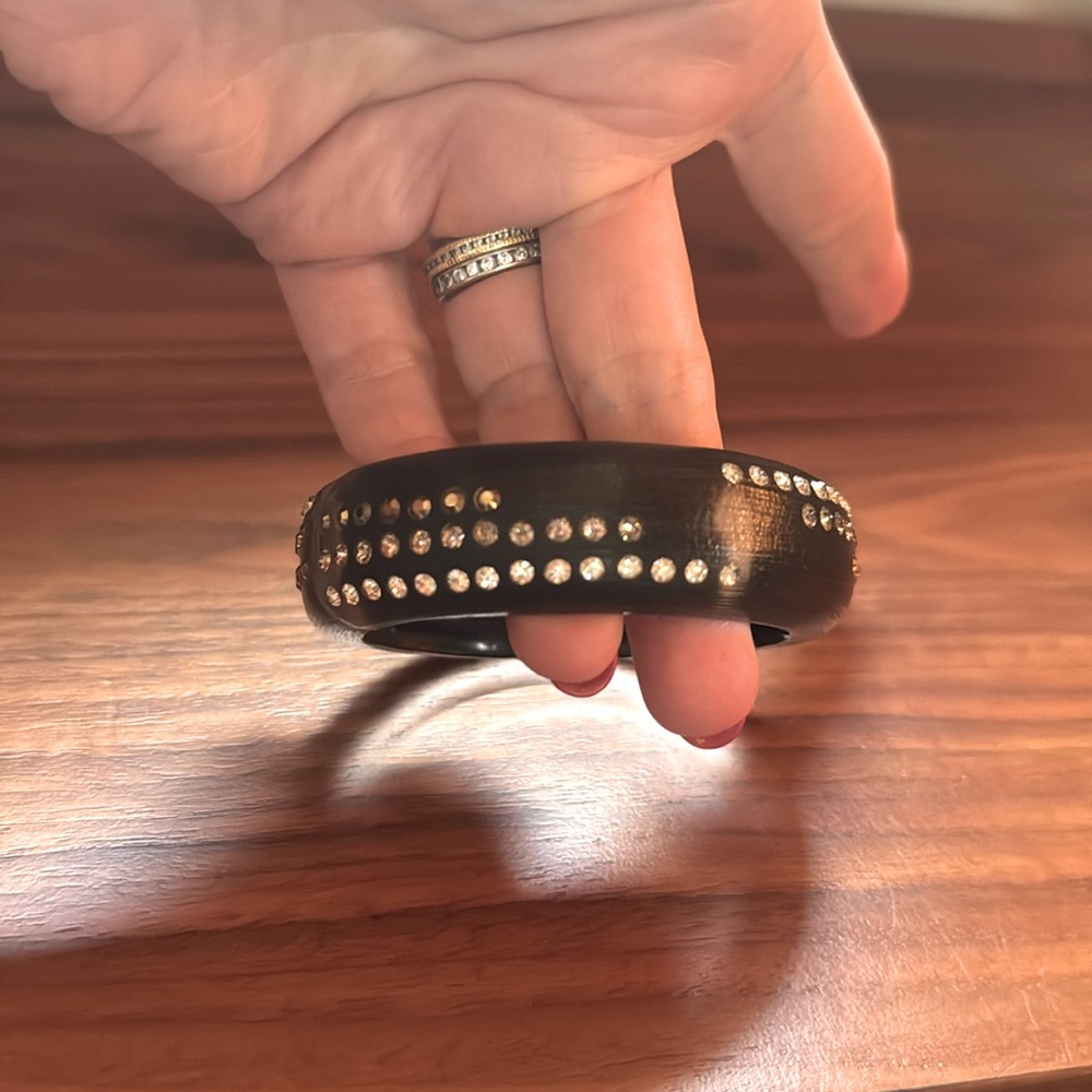 Alexis Bittar crystal studded lucite hinge bracelet